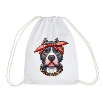 Pitbull The Gangster - Drawstring Bag - white - Front