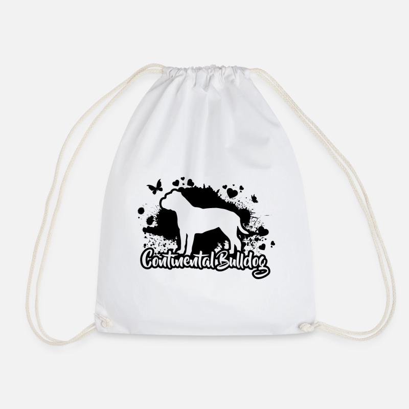 CONTINENTAL BULLDOG Hunde Hund Wilsigns - Turnbeutel - Weiß