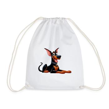 Doberman - Drawstring Bag - white - Front