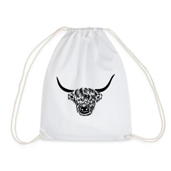 Vache agriculteur cadeau de haute terre - Sac de sport léger - blanc - Devant