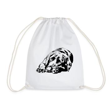LABRADOR Retriever Labbi Dogs Portrait Wilsigns - Drawstring Bag - white - Front