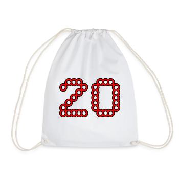 20. 20 YEARS. 20th ANNIVERSARY. 20 YEARS ANNIVERSARY. - Drawstring Bag - white - Front