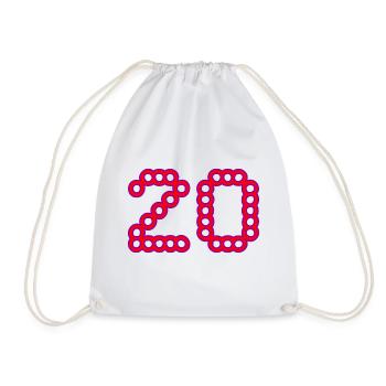20. 20 YEARS. 20th ANNIVERSARY. 20 YEARS ANNIVERSARY. - Drawstring Bag - white - Front