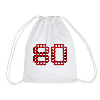 80. 80 ANS. 80e ANNIVERSAIRE. ANNIVERSAIRE 80 ANS. - Sac de sport léger - blanc - Devant