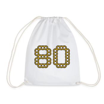 80. 80 YEARS. 80th ANNIVERSARY. 80 YEARS ANNIVERSARY. - Drawstring Bag - white - Front