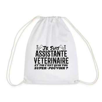 Assistent | Veto | Geschenk | Superkraft - Turnbeutel - Weiß - Vorne