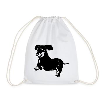 Dachshund - Drawstring Bag - white - Front