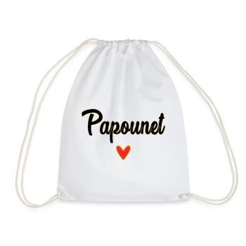 PAPOUNET. DAD. FATHER'S DAY. HAPPY FATHER'S DAY - Drawstring Bag - white - Front