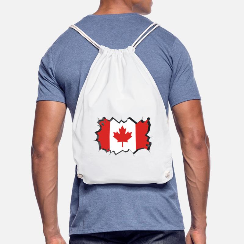 Canada Flag Maple Maple Leaf Maple Leaf Canada Drawstring Bag