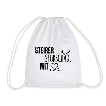 Steirer sturschädel mit Geschenk Steiermark - Turnbeutel - Weiß - Vorne