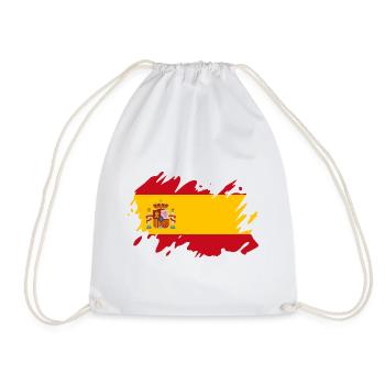 Spanien Flagge Farbklecks Spritzer Kleckse - Turnbeutel - Weiß - Vorne