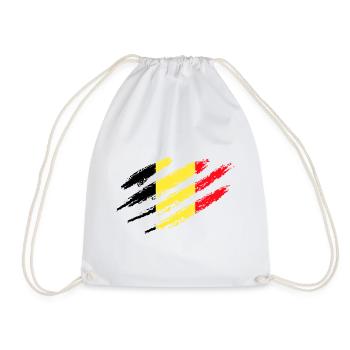 Belgium Flag Scratch Claws Cut Scratch Marks - Drawstring Bag - white - Front