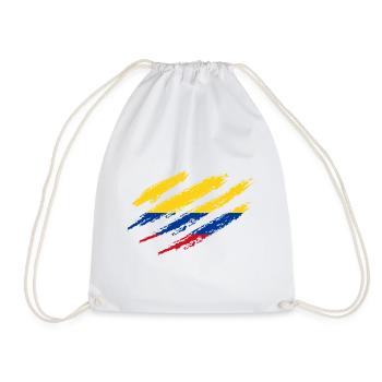 Colombia Flag Scratch Colombian Flag - Drawstring Bag - white - Front