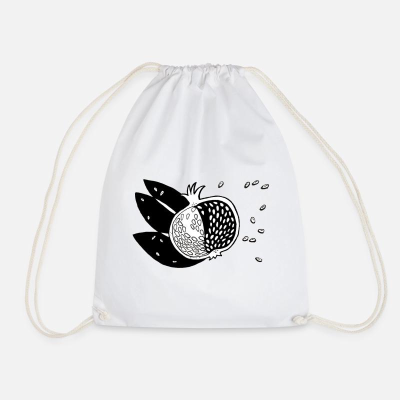 Pomegranate - Drawstring Bag - white