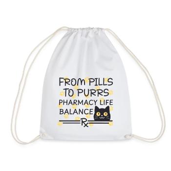 Pharmacie Chat Des Pilules Aux Ronronnements Jaune-Noir - Sac de sport léger - blanc - Devant