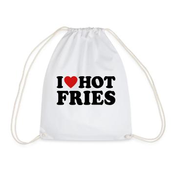 I Love Hot Fries French Fries - Drawstring Bag - white - Front