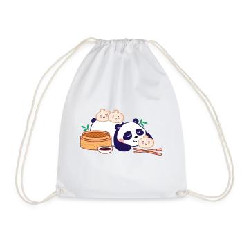 Panda mit Dim Sum - Turnbeutel - Weiß - Vorne
