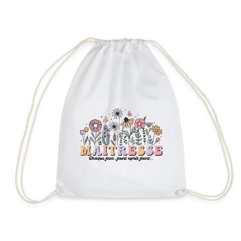 Maîtresse d'école motif floral fleur cadeau groovy - Sac de sport léger - blanc - Devant