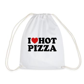 I Love Hot Pizza - Drawstring Bag - white - Front