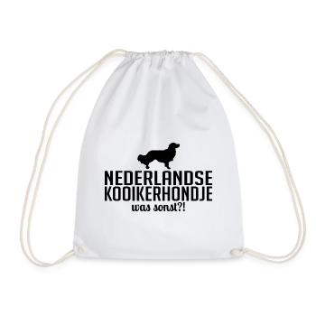Nederlandse Kooikerhondje was sonst Hundespruch - Turnbeutel - Weiß - Vorne