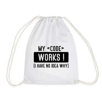 My Code Works, I Have No Idea Why - Sac de sport léger - blanc - Devant