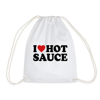 I Love Hot Sauce - Drawstring Bag - white - Front