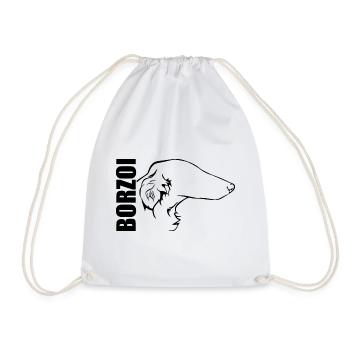 BORZOI Profil Hunde Hund Wilsigns - Turnbeutel - Weiß - Vorne