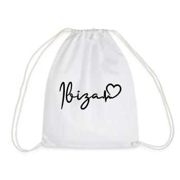 Ibiza heartbeat - Drawstring Bag - white - Front