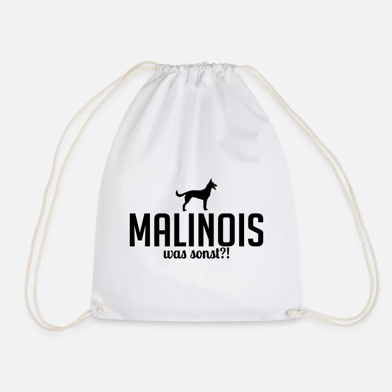 MALINOIS was sonst Hundespruch Wilsigns - Turnbeutel - Weiß