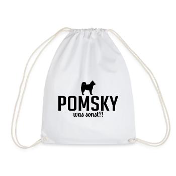 Pomsky was sonst Hundespruch Hunde Hund - Turnbeutel - Weiß - Vorne