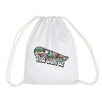 Skateboard skate hip hop - Drawstring Bag - white - Front