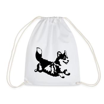 Corgi - Drawstring Bag - white - Front