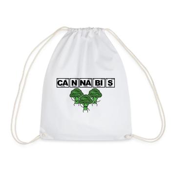 Cannabis - Brokkoli, Chemie, Periodensystem - Turnbeutel - Weiß - Vorne