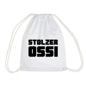 Stolzer Ossi NVA Ostdeutschland Geschenk Nostalgie - Turnbeutel - Weiß - Vorne
