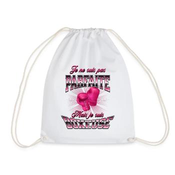 Boxe féminine, cadeau original pour boxeuse - Sac de sport léger - blanc - Devant