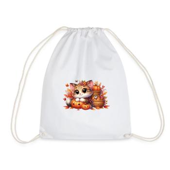 chat automne 2 - Sac de sport léger - blanc - Devant