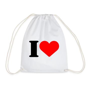 I LOVE - Turnbeutel - Weiß - Vorne