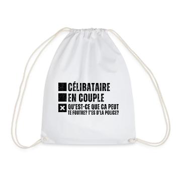 Célibataire en couple humour phrase drôle cadeau - Sac de sport léger - blanc - Devant