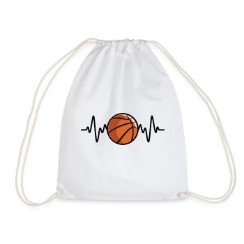 Battement de cœur de basket-ball - Sac de sport léger - blanc - Devant