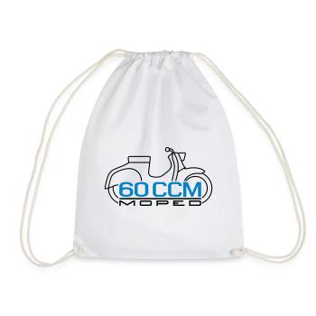 KR50 60cc Moped Emblem - Drawstring Bag - white - Front