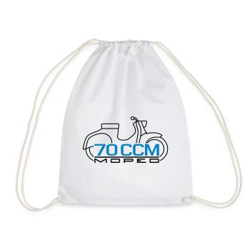 70cc Moped Emblem - Drawstring Bag - white - Front