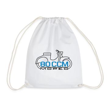 80cc Moped Emblem - Drawstring Bag - white - Front