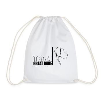 TEAM Great Dane Dogs Dog Great Dane Wilsigns - Drawstring Bag - white - Front