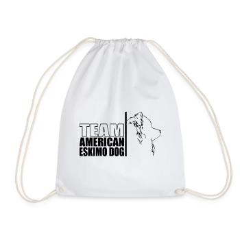 TEAM American Eskimo Dog Hunde Hund Wilsigns - Turnbeutel - Weiß - Vorne