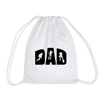 Diver diving dad father father's day - Drawstring Bag - white - Front