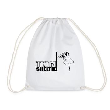 TEAM Sheltie Hunde Hund Shetland Sheepdog Wilsigns - Turnbeutel - Weiß - Vorne