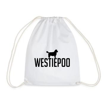 Westiepoo Dog Breeds Dogs Dog Wilsigns - Drawstring Bag - white - Front