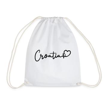 Croatia Heartbeat - Drawstring Bag - white - Front