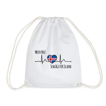 Mon cœur bat pour l’Islande la Scandinavie - Sac de sport léger - blanc - Devant