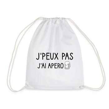 T-shirt Apéro mug de bière humour - Sac de sport léger - blanc - Devant
